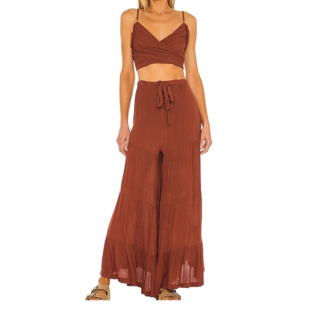 Free People Rust Wide Leg Jumpsuit